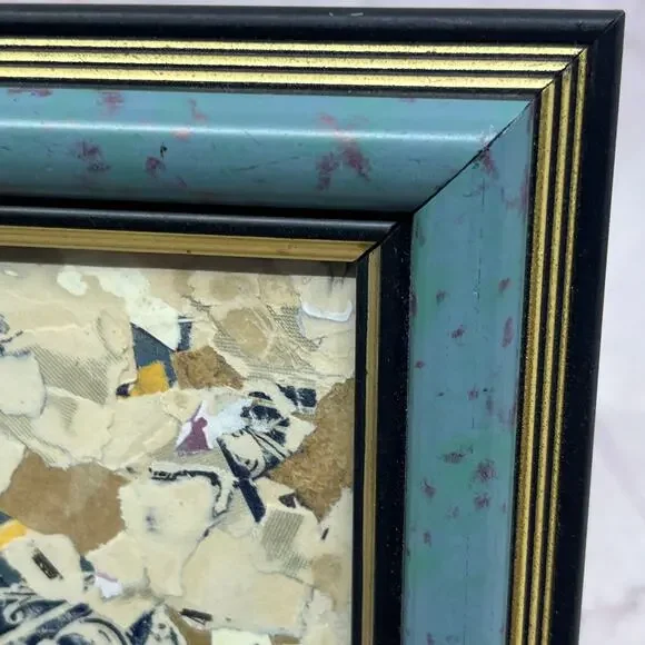 Original Framed Mixed Media Art Collage 5x7 Periodic TH2